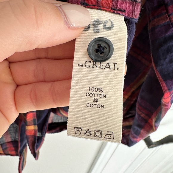 The Great. Melody Candy plaid button down blouse sz: 3/US Large - Picture 6 of 7